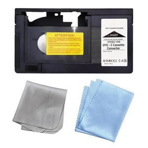 [미국배송] HQ VHS-C 비디오 카세트 어댑터 모터식 TO VHS 어댑터 8MM / MINIDV HI8 테이프 및 2PCS 렌즈 클린 천과 호환되지 않음