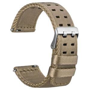 [미국배송] WOCCI 더블 홀 나일론 시계 밴드 실크 스트랩 퀵 릴리스 호환 가능한 러그 폭 18MM 20MM 22MM