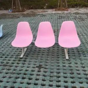 의자 대기실 로비 병원 플라스틱 철제 프레임 일체형 인테리어 야구장 벤치 웨이팅 카페