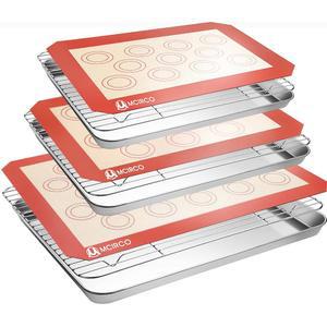 스테인리스 스틸 세트 세트 매트 냉각 냉각 실리콘 쿠키 9개 시트 베이킹 포함 트레이