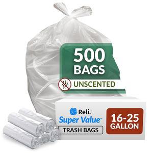 안심하세요 슈퍼 대량 16 투명 밸류 500개 쓰레기봉투 쓰레기봉투 25갤런