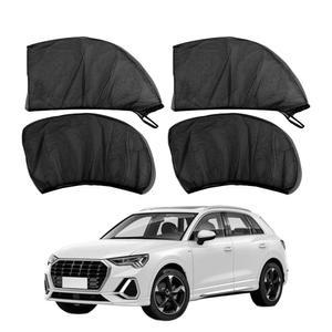 YYTQP 자동차 창문 햇빛 측면 모든 통기성 가리개 메시 모기장 커버 4피스 가리개