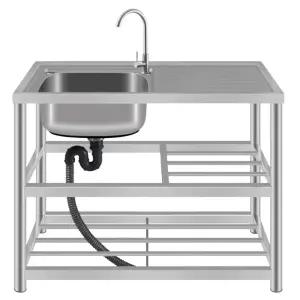 야외 씽크대 싱크대 간이 설거지 다용도 이동식 조리대 개수대 주방 스텐