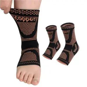 남성과 여성을 위한 미헤어 구리 발목 브레이스 주입 지지대 페어 아킬레스건 스포츠를 최고의 압박 슬리브