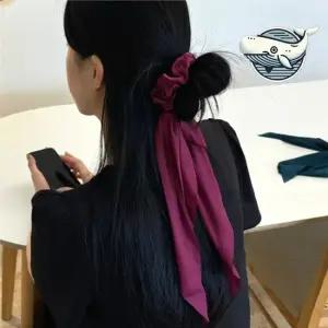 우아한 와인레드 리본 머리끈 편안한 스카프 스카프머리끈 리본머리끈 곱창밴드 스크런치