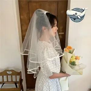 셀프촬영 웨딩 소품 베일 투명 면사포 결혼식 면사포 웨딩베일 숏베일 웨딩촬영소품