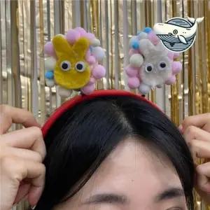 아기 털실 머리띠 만들기 귀여운 스프링형 스프링머리띠 머리띠제작 응원머리띠