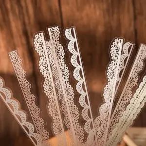 스크랩북 정크 저널 카드 제작용 오부조팔 40개 투명 레이스 PET 스티커 콜라주 다이어리 플래너 노트북