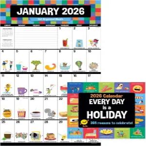 TF 2026 매일의 휴일 벽력 - 예약 및 일정을 위한 대형 그리드 가정 사무실 조직을 매트 페이퍼가 포함된