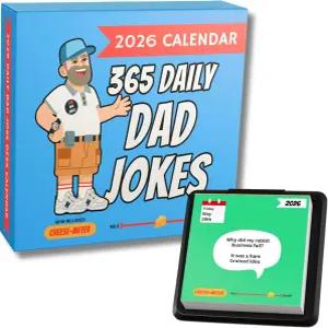 아빠 농담 책상 달력 2026 - 위한 재미있는 선물 365일 화이트 엘리펀트 날 남성을 스타킹 스터퍼