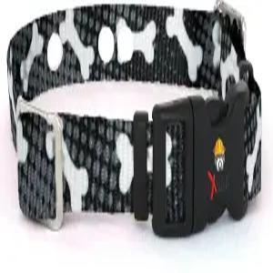 대부분의 지하 전기 개 울타리 브랜드를 위한 익스트림 교체용 격납고 및 훈련용 칼라 스트랩 - 블랙 본즈