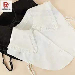 면 셔츠 프릴 빅 페이크 카라 이너 넥케이프 이너카라1206452