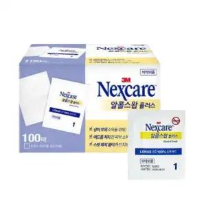 3M 넥스케어 알콜스왑 100매 순면패드 개별포장