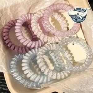 여성용 스프링 헤어끈 컬러풀 머리끈 스타일링 여성머리끈 고무줄 머리고무줄