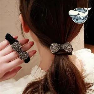 스타일리시 헤어밴드 리본 고무줄 헤어끈 고무줄 머리고무줄 올림머리 포니테일머리