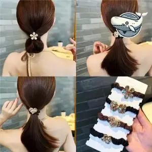 여성 헤어스타일링 장식 헤어끈 다양한 디자인 헤어끈 큐빅끈 고무줄