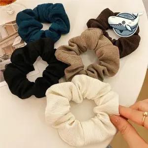 다양한 색상 골지 곱창 헤어끈 미니멀 스타일 헤어끈 머리고무줄 여성머리핀