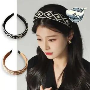 편안한 다이아 디자인 니트 머리띠 액세서리 다이아 니트 ELH 모양 머리