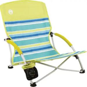 컵 홀더가 있는 유토피아 브리즈 경량 비치 의자 휴대용 가방이 편안한 야외 최대 250파운드까지 지원하여