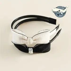 세련된 진주리본 헤어밴드 쉬폰 액세서리 쉬폰리본 진주장식 ELH 깔끔하며 단정한