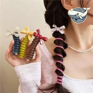 귀여운 리본 스프링 헤어링 멋진 컬 디자인 큐티리본 헤어링 ELH 스프링머리끈 귀여운