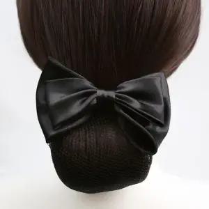 리본 촘촘 머리망 새틴 블랙 간호사머리망 헤어망 간호사용품 예쁜머리망 승무원머리망