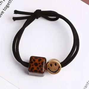 스마일 레오파드 호피 머리끈 팔찌 헤어끈 머리고무줄 곱창밴드 스크런치 머리곱창