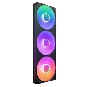 NZXT F360 RGB 코어 - 360mm 단일 프레임 팬 유닛 3 x 120mm 포함 속도 조명 제어 높은 정압 공기 흐름 유체 다이내믹 베어링 팬당 8개의 aRGB LED 검은색