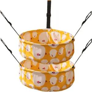 SHENGOCASE 2팩 고양이 해먹 라운지 걸이 침대 금속 프레임 조절 가능한 스트랩(오렌지)이 있는 케 의자용