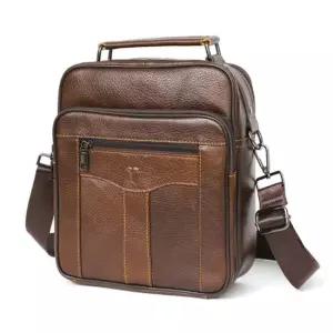 남자 고급 핸드백 가방 정장 쇼퍼백 메신저백 브라운 남자가죽크로스백 가죽크로스백