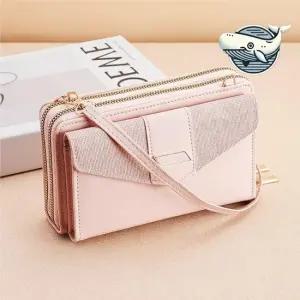 스타일리시한 2단 지퍼 장지갑 수납력 핸드백형 가방형 지퍼지갑 ELZ 탈부착 크로스 elz