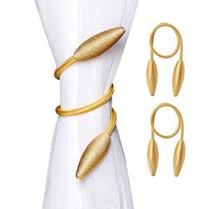 SWTOOL 2팩 커튼 홀드백 타이백 홈 장식 창 드레이프 트위스트 랜덤 모델링 골드