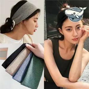 여성 골지 헤어밴드 편안한 스타일 연출 아이템 편한 와이드 넓은 반다나 터번 니트 골지
