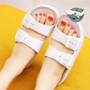 여름 커플 스트랩 편안한 샌들 슬리퍼 디자인 남여 여름 커플신발 남녀공용 푹신한 찍찍이
