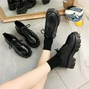 트렌디 통굽 여성용 컴포트 로퍼 스탠다드 옥스퍼드화 로퍼 웰트화 통굽 에나멜 우아한