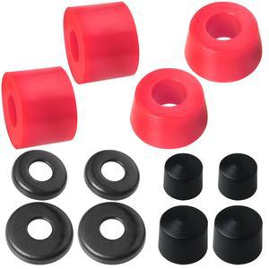 MEOTOT 2 세트 컬러 PU 충격 흡수기 장착 스케이트보드 트럭 쿠션 롱보드 이중 오목 피쉬보드 브리지 패드 베어링 스페이서 및 크루저에 적합한 와셔 키트