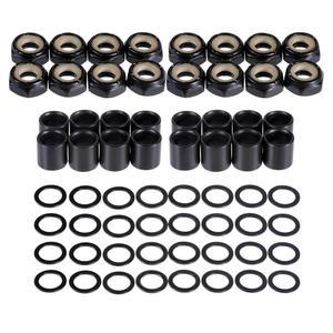 Xyembu 16개 스케이트보드 잠금 너트 세트, 하드웨어 키트, 수리 트럭 너트가 포함된 스케이트 액세서리, 액슬 와셔