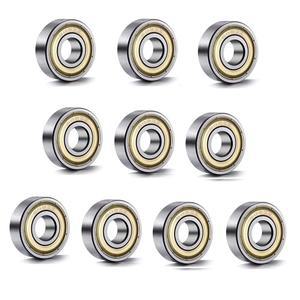 608 ZZ 볼 베어링(10PCS), 608Z 금속 이중 차폐 미니어처 딥 그루브 스케이트보드 베어링(8mm x 22mm 7mm)