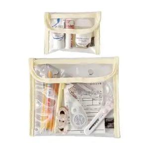 [하프클럽/]가디언블루 똑딱이 PVC 파우치 워시팩 여행 부직포 패