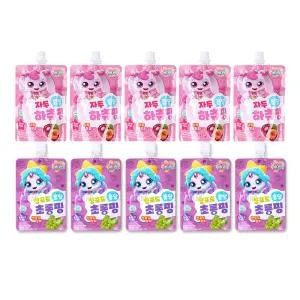 캐치티니핑 자두 퐁당 하츄핑 음료수 5개+청포도 퐁당 초롱핑 음료수 5개