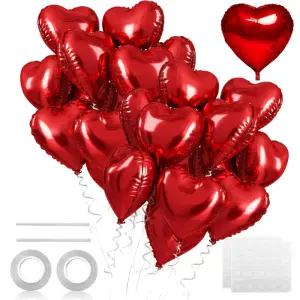 5-30개 18인치 대형 포일 레드 하트 모양 풍선 발렌타인데이 웨딩 샤워 기념일 약혼 장식용