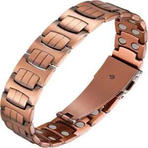 남성용 페라코 구리 크로스 브레이슬릿 강력한 3800 가우스 자석이 있는 마그네틱 테라피 장신구