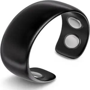 MagnetRX 마그네틱 링 우아한 스테인리스 스틸 남성용 블랙 사이즈 6