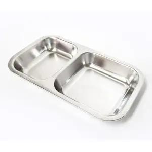 [에스에스_63]국산 스텐접시 스텐 캠핑접시 직사각형2구