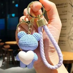 [하프클럽/]키링 고리 열쇠 차키 인형키링 자동차키링 가방 퍼플 귀여운
