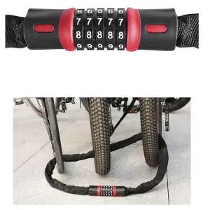 GDM 오토바이 체인 5자리 다이얼 자물쇠 120cm