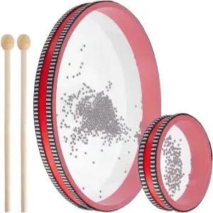 OLYCRAFT 2Pcs 오션 드럼 우드 스틱 4/10인치 웨이브 비드 바다 사운드 음악 타악기 가정용품용 레드