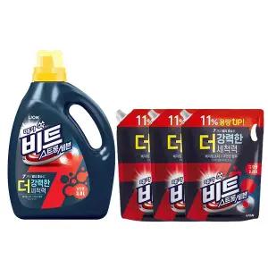 비트 스트롱세븐 일반 3L 용기, 1개 + 일반드럼겸용 2.22L 리필, 3개