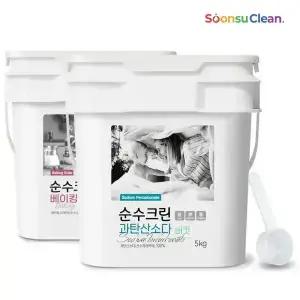 순수크린 과탄산/베이킹/워싱소다 파우치 버킷 5kg 가루세제 모음전 세탁보조세제 대용량