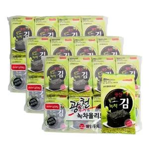 올리브 녹차 광천 도시락 김 4g, 48팩